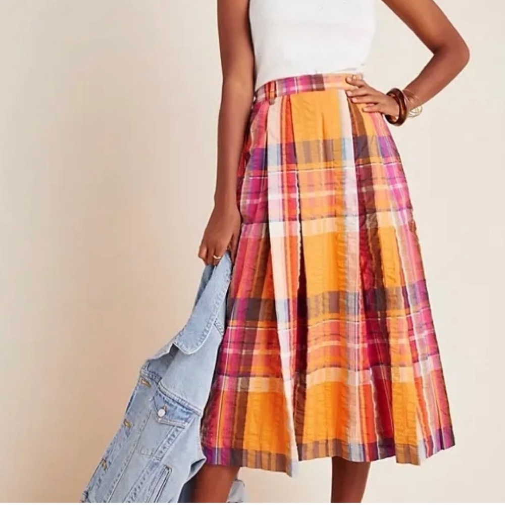 Maeve Colorful Plaid Maxi Skirt